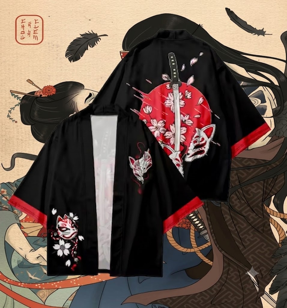 Maskeli İblis Geleneksel Kimono